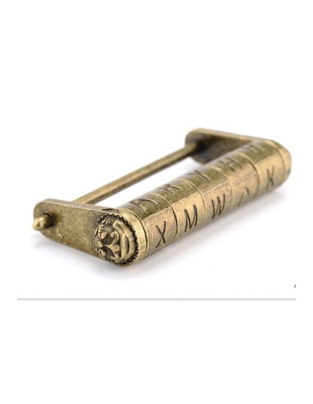 un cadenas à 5 lettres en bronze ou en laiton