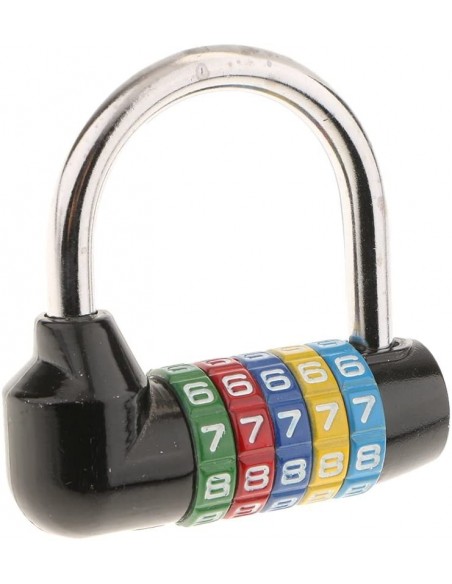 Cadenas solide à 5 couleurs à chiffres.