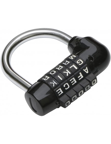 Cadenas solide à 5 lettres blanches.