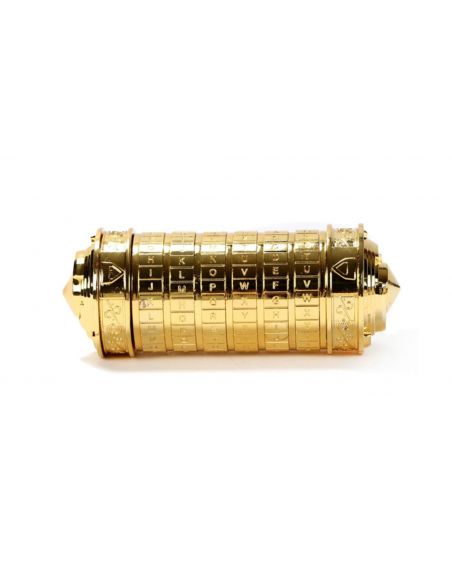 Cryptex or (boîte secrète à 6 lettres) : cylindre doré à anneaux de lettres rotatifs