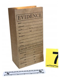 Sacs pour la collecte d’indice en papier kraft cartonné debout avec réglette et un plot numéro 7