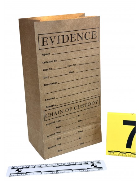 Sacs pour la collecte d’indice en papier kraft cartonné debout avec réglette et un plot numéro 7
