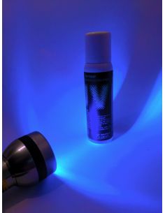 Pack invisible : bombe aérosol UV-TRAP Identification Spray, sous lumière UV bleue
