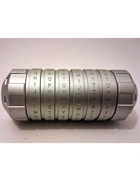 Space Cryptex argente, corps anguleux en metal brosse