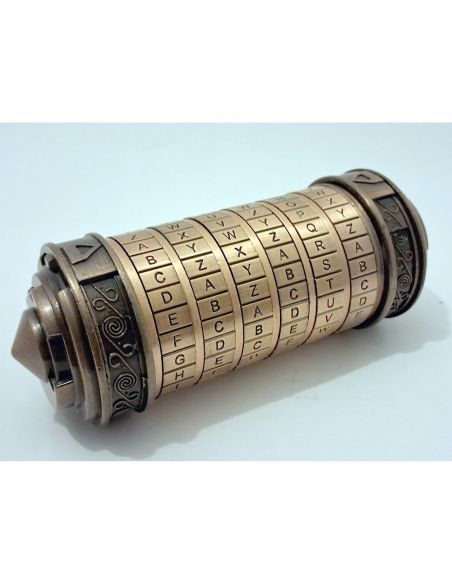 Cryptex cuivre antique a six bagues
