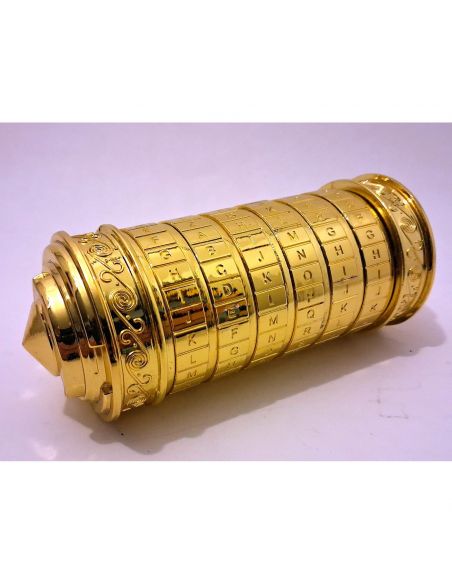 Cryptex dore, bagues gravees et embout ouvrage