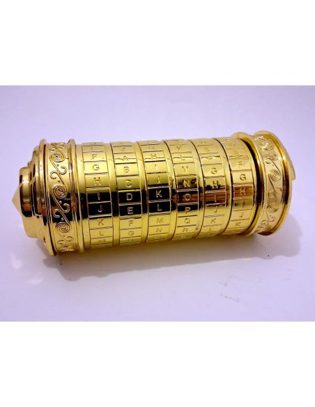 Cryptex dore vu de dessus, six bagues