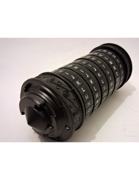Cryptex noir a six bagues, vue trois quarts